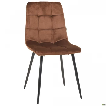 Стул Cherry черный/ вельвет темно-коричневый