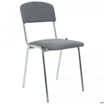 Стілець Майстер хром Кожзам сірий