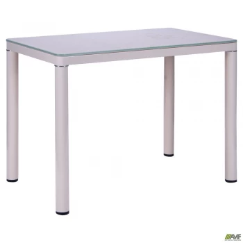 Стол Ронда База сливочный/Стекло бежевый