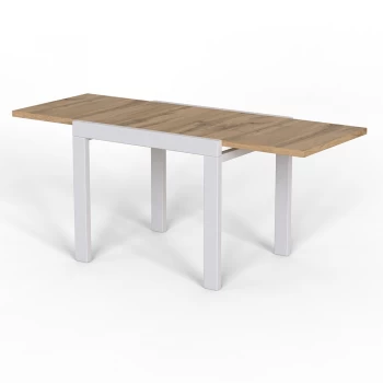 Стіл-Трансформер Kors Дуб Тахо білі ноги