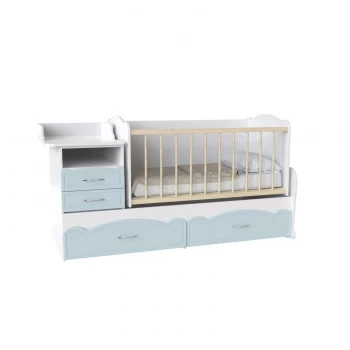 Кровать детская - Трансформер 3в1 Binky ДС043 Аляска / Голубая лагуна