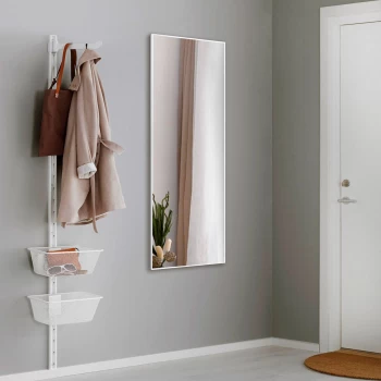 Зеркало в прихожую в белой раме Alum White