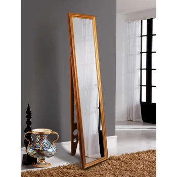 Красивое зеркало на ножке напольное Wave gold