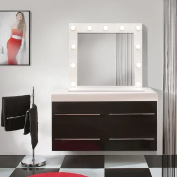 Прямоугольная форма зеркала Hollywood Medium