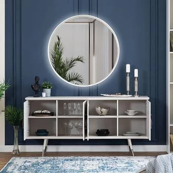 Зеркало в белой раме в прихожую МРЛ-1