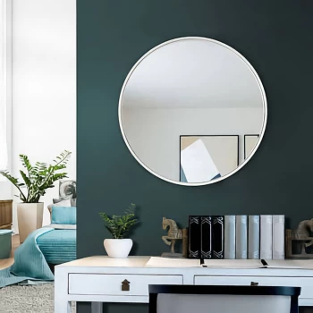 Зеркало в прихожую в белой раме МР-1