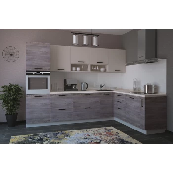 Модульная кухня Дум дымчатый & Крем 2800х1400мм.