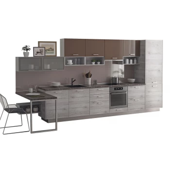 Модульная кухня Дуб полярный Какао 4200 мм.