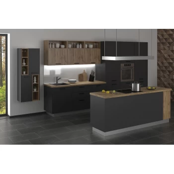 Модульная кухня Дуб природный & Серый пепел 4100 мм.