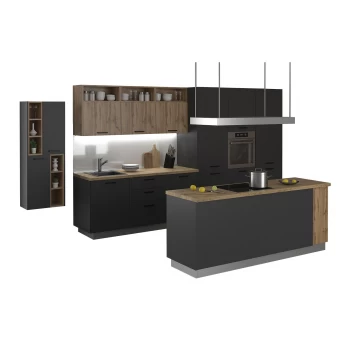 Модульная кухня Дуб природный & Серый пепел 4100 мм.