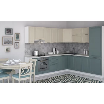 Модульная кухня Слоновая кость 2200х2100мм. (дуб природный) 