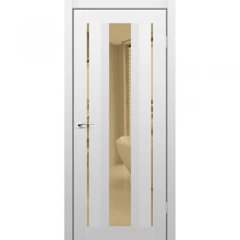 Гардеробная дверь AL-02 super PET аляска (бронзовое зеркало)