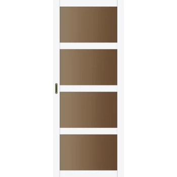 Двери купе межкомнатные BL-01 Белый перламутр, стекло бронза