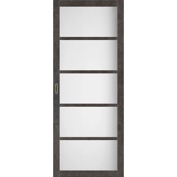 Раздвижные двери купе BL-02 Лофт бетон, стекло сатин 