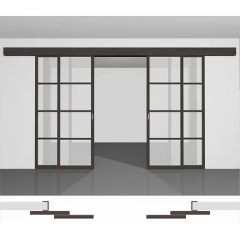 Двери купе P02.1d двойной комплект • установка вдоль стены