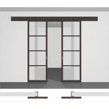 Дверь купе межкомнатная P01.1 двойной комплект • полотна вдоль стены