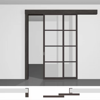 Дверь купе в комнату P02.1 • два полотна вдоль стены • экошпон