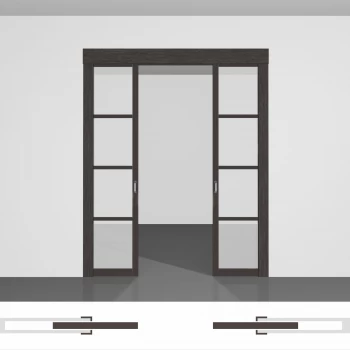 Двери межкомнатные на роликах - P01.2 двойной комплект • полотна внутрь стены