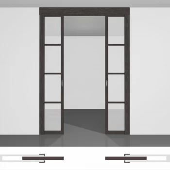 Выездные двери - P01.2 двойной комплект • высота до 2430 мм • полотна внутрь стены