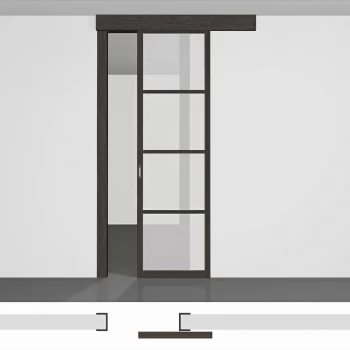 Раздвижные межкомнатные двери фото - P01в • высота 2000 - 2430 мм • дверное полотно вдоль стены