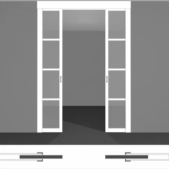 Подвесные двери межкомнатные - P01.2 двойной комплект • высота до 2430 мм • светлые полотна внутрь стены
