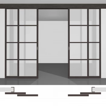 Дверь купе в комнату P02.1d двойной комплект выстой до 2430 мм • установка вдоль стены