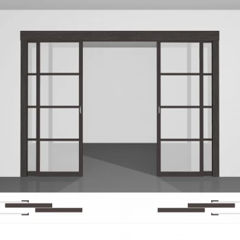 Межкомнатная перегородка для зонирования комнаты, изготовленная по индивидуальным размерам, доступная к заказу в интернет-магазине - P02.2d двойной комплект • установка внутрь стены