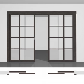 Межкомнатная перегородка для зонирования комнаты, изготовленная из качественных материалов, доступная к покупке в интернет-магазине - P02.3d двойной комплект • установка внутри проёма