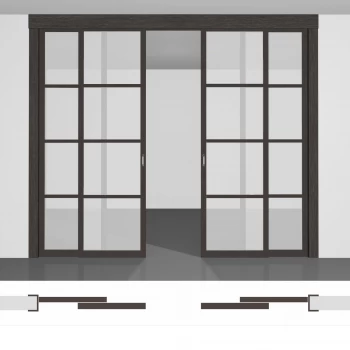 Межкомнатная перегородка для квартиры, изготовленная из качественных материалов, доступная к покупке в интернет-магазине - P02.3dv двойной комплект под потолок • установка внутри проёма