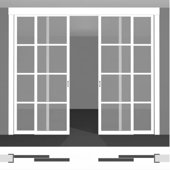 Межкомнатная перегородка для создания уютной атмосферы в комнате, изготовленная по индивидуальным размерам, доступная к покупке в Киеве - P02.3dvs двойной комплект под потолок • установка внутри проёма