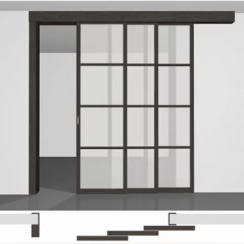 Доступная межкомнатная перегородка для квартиры, отличное соотношение цены и качества - P03.1 • три полотна высотой до 2430 вдоль стены • Экошпон