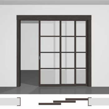 Межкомнатная перегородка для зонирования комнаты, изготовленная из качественных материалов, доступная к заказу - P03.3 • на три створки • внутри проёма