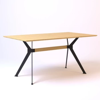 Stealth 160 х 90 черные ноги / натуральный дуб