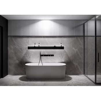 Ванна MIRAGGIO PROVIDENCE (з прихованим переливом) глянцева з литого мармуру