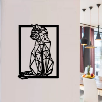 Дизайнерская деревянная картина "Cat Side"  (50 x 39 см)