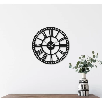 Чорний настінний годинник Moku Takassaki (38 x 38 см)