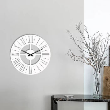 Білий настінний годинник Moku Hitachi (48 x 48 см)