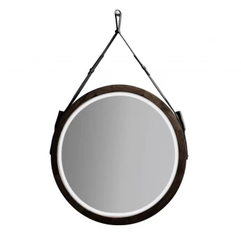 Зеркало круглое на стену BLACK WATER light with strape