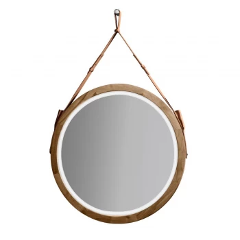 Круглые зеркала на стену, коллекция SHINY DESERT light with strape