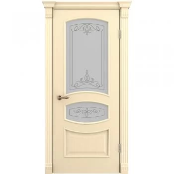 Двери классика Caro 50 Ясен Crema (застекленная)