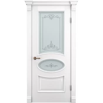 Прованс двери Caro 55 Ясень белый Эмаль (застекленная)