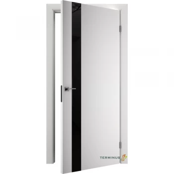 Распашные двери межкомнатные Solid 802 Белый (планилак черный)