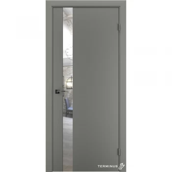 Межкомнатные двери серого цвета Solid 802 Оникс (зеркало серебро)