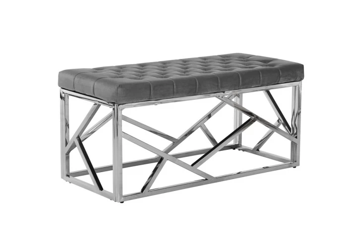  Банкетка BN-3 сірий велюр + срібло  1 — замовити в PORTES.UA