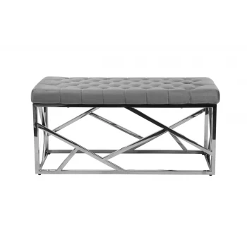 Банкетка BN-3 сірий велюр + срібло