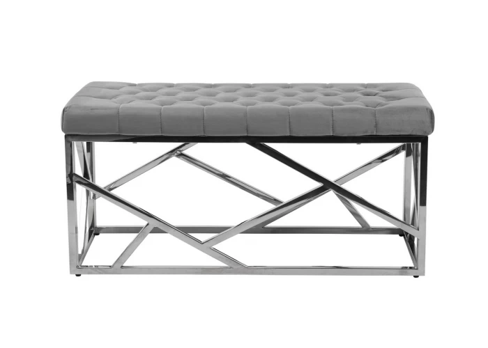  Банкетка BN-3 сірий велюр + срібло  2 — замовити в PORTES.UA