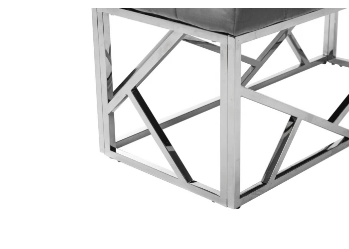  Банкетка BN-3 сірий велюр + срібло  4 — замовити в PORTES.UA