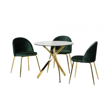 Обідній стіл T-317 прозорий + золото