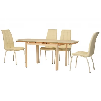 Обеденный матовый стол Т-600 кремовый