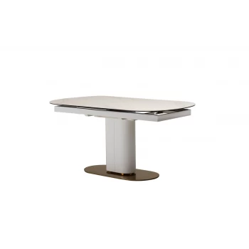 Керамічний стіл TML-828 камео білий мармур+золото